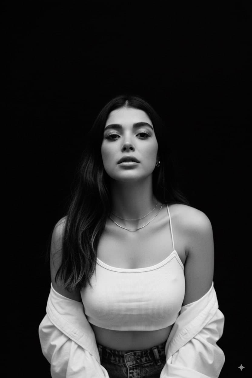 37. AI B&W Studio Portrait