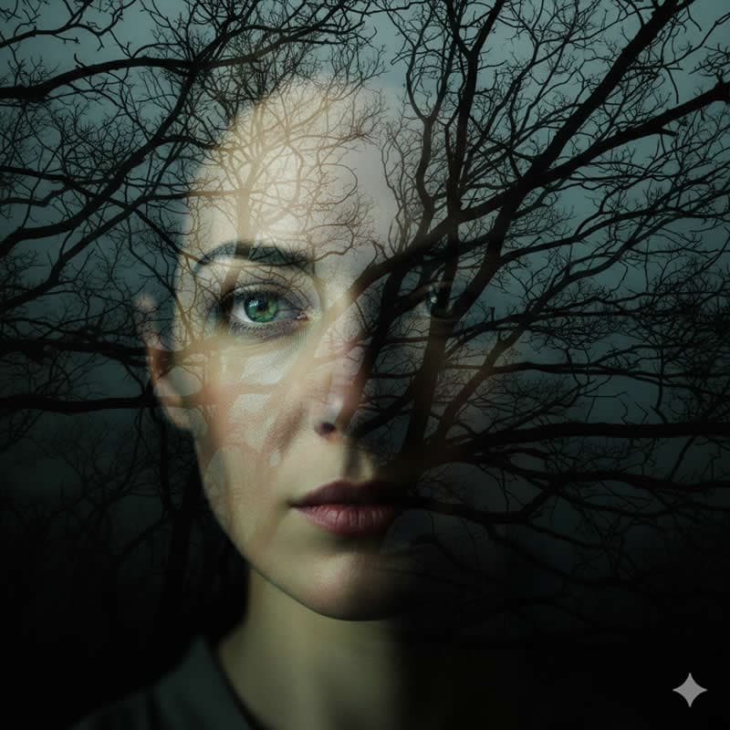 Forest Mind Double Exposure