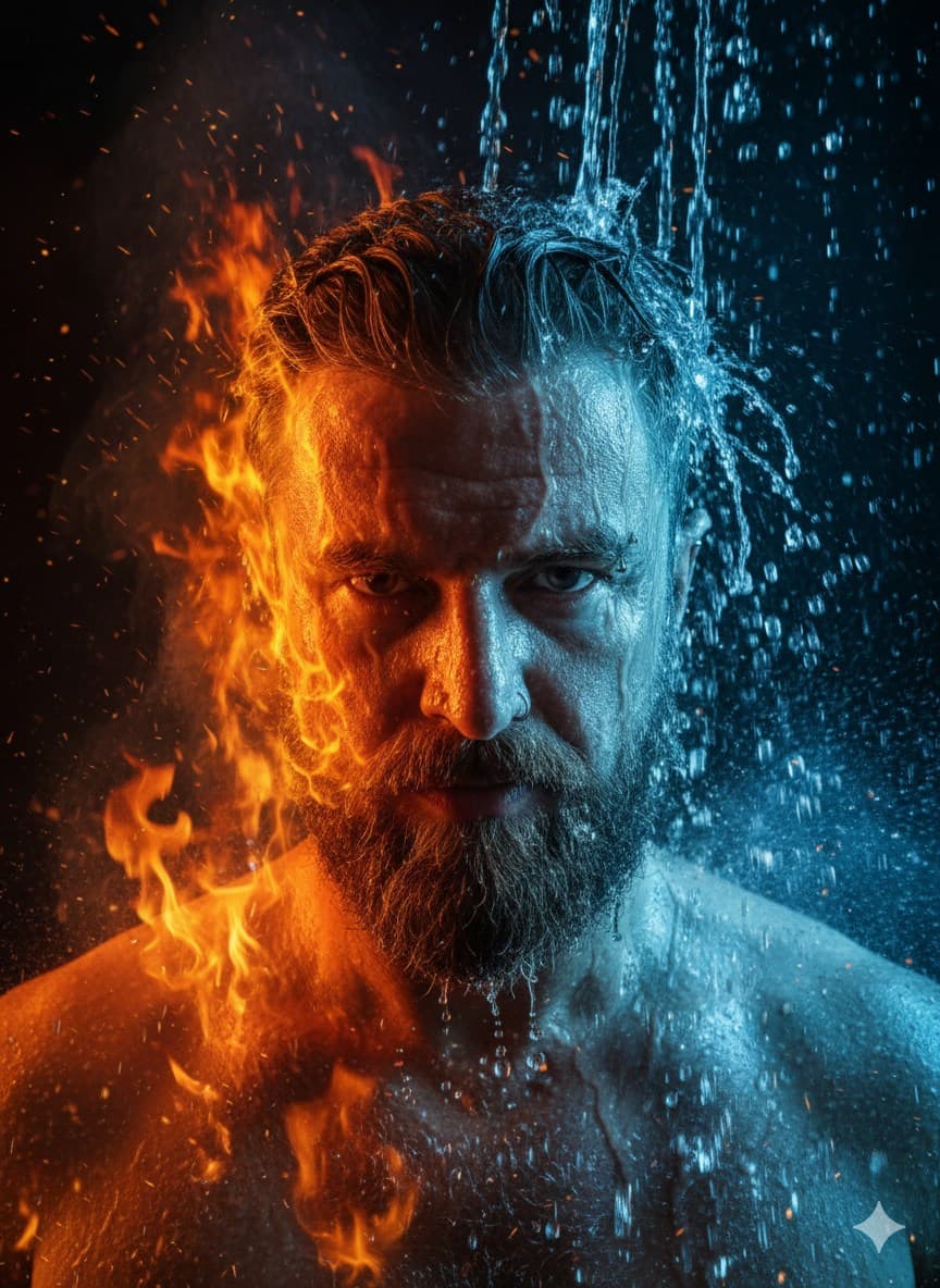 Cinematic Fire & Water Portrait
