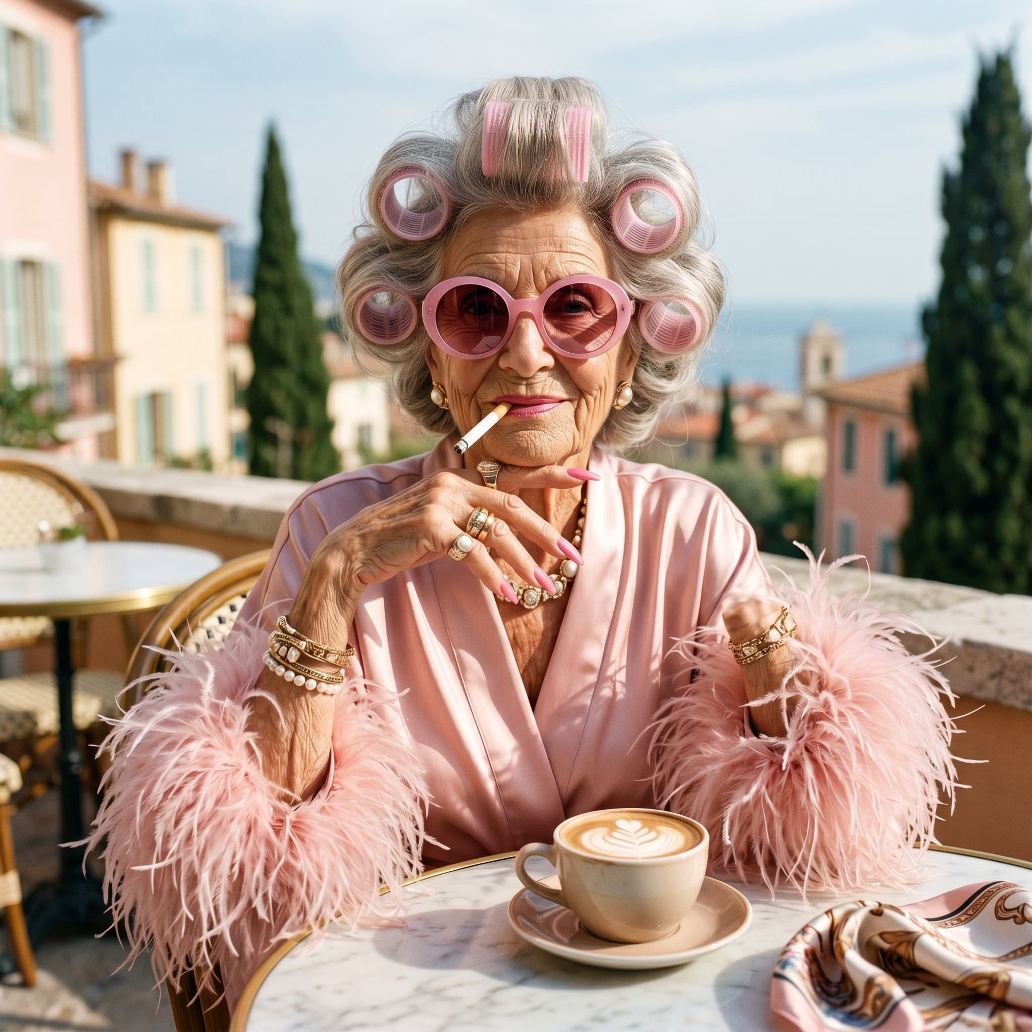 ultra realistic fashion portrait eccentric elderly