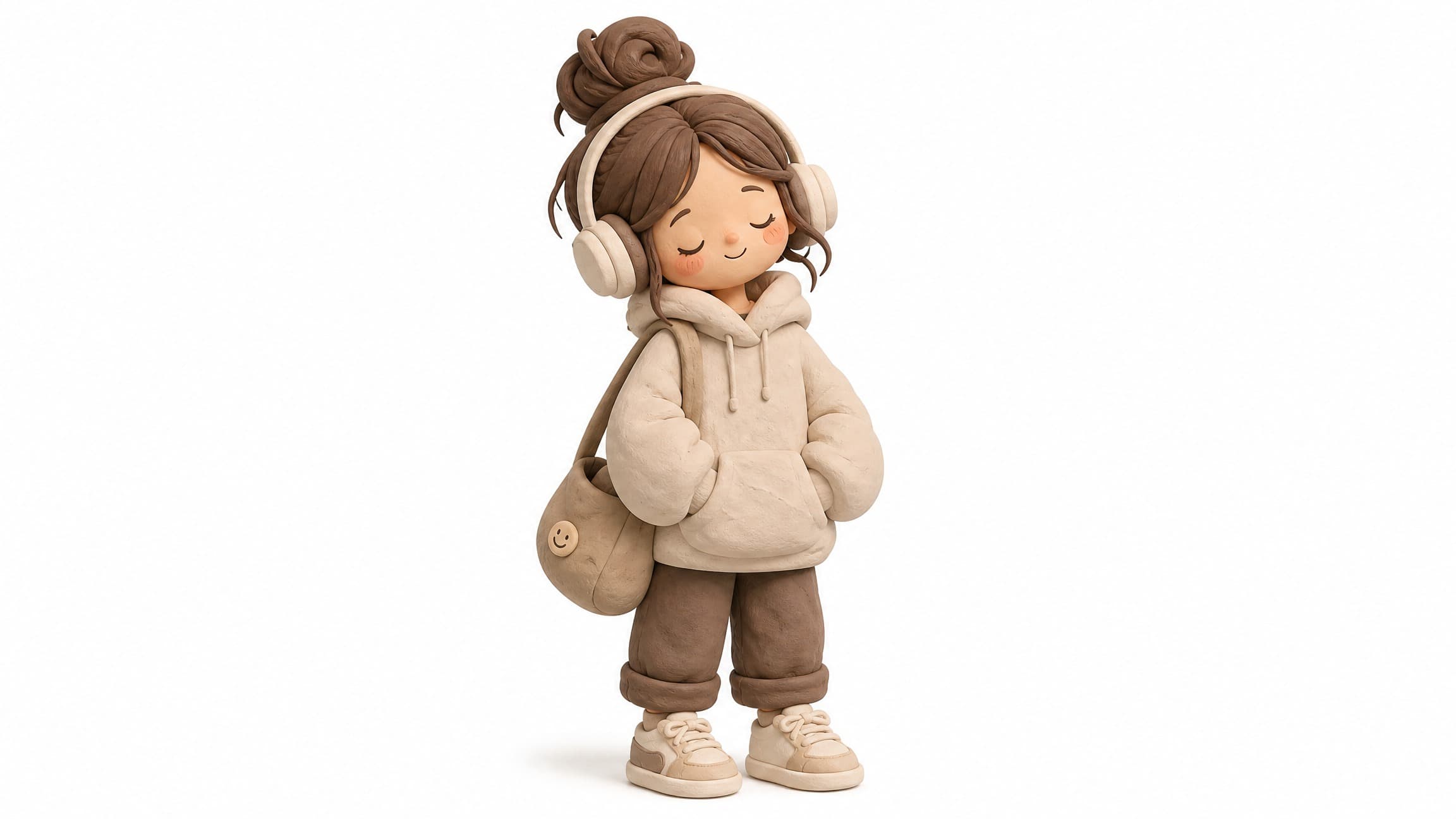 Minimal clay render aesthetic illustration