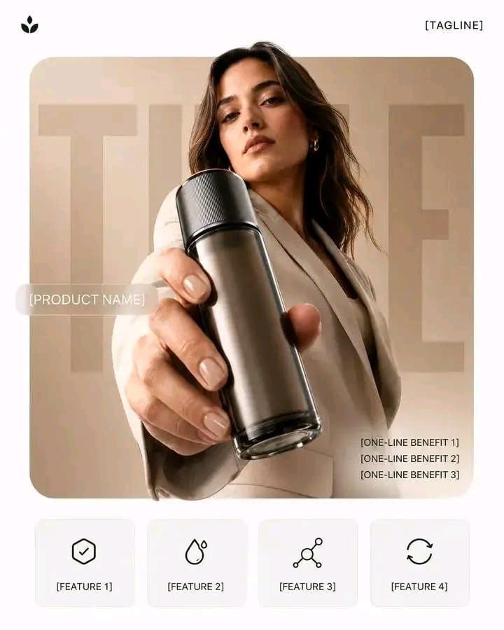 Premium product campaign poster with model