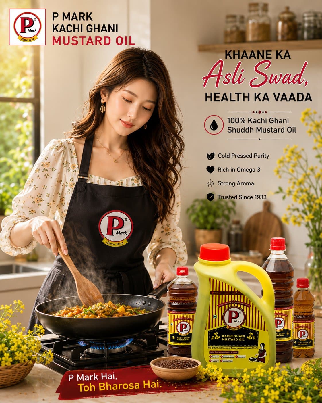 Indian mustard oil luxury advertisement poster