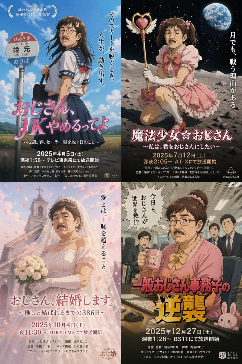 Absurd Surreal Cross-Dressing Older Man Poster