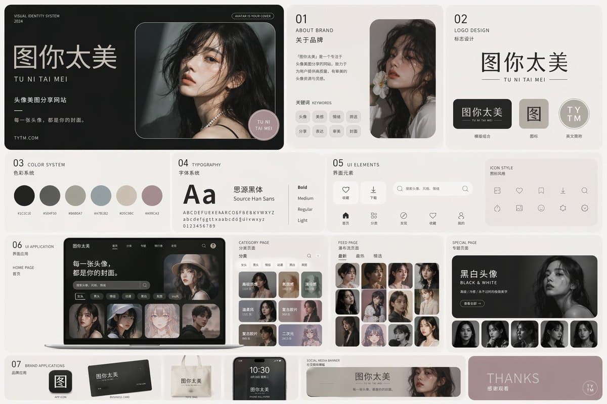 Dark Minimalist Avatar Website Visual Design