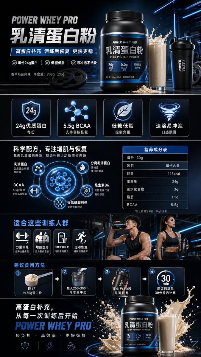 Fitness Protein Powder E-commerce Detail Page