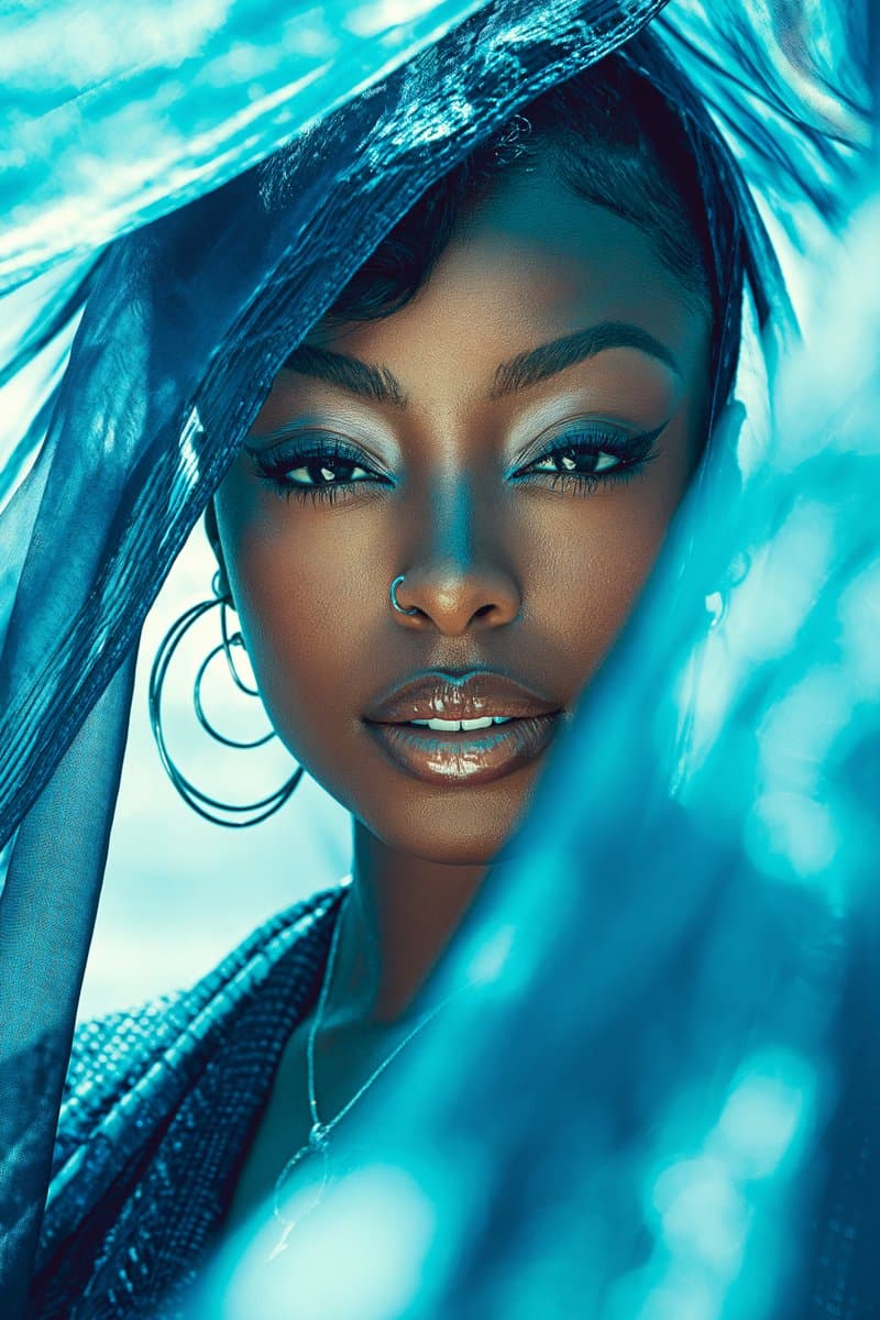 Luxury Glamour Black Woman Beach Photography