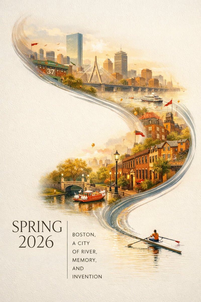 Dreamlike Boston Spring City Poster