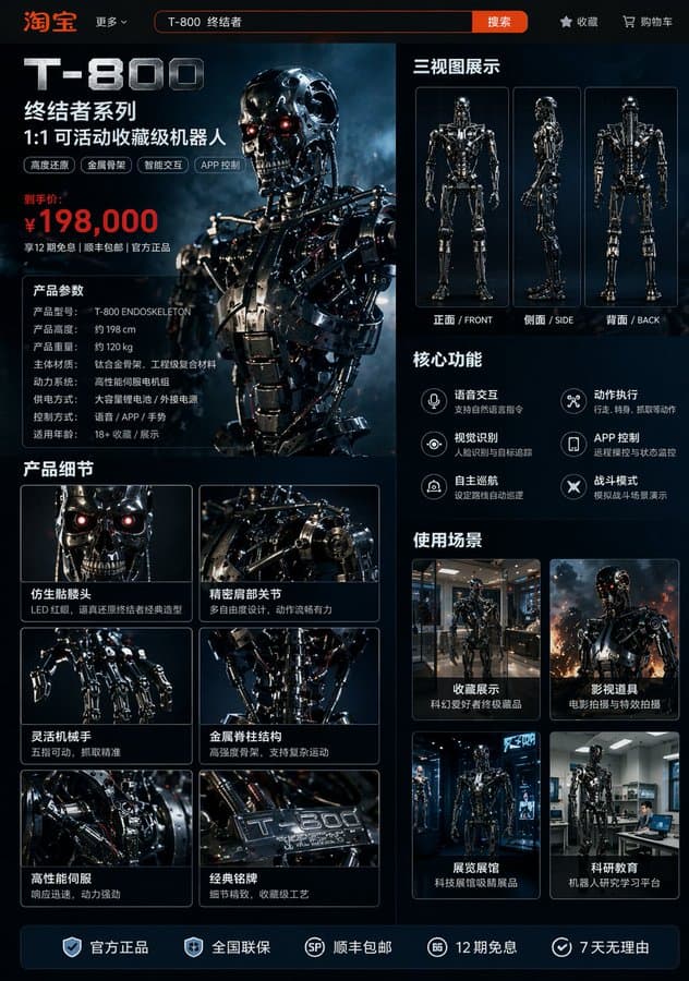 Terminator Robot Taobao Product Detail Page