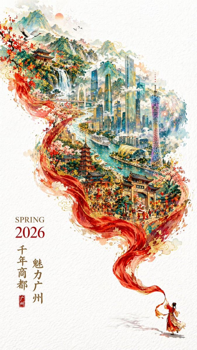 Red Silk Dances over Guangzhou, the Millennium Commercial Capital