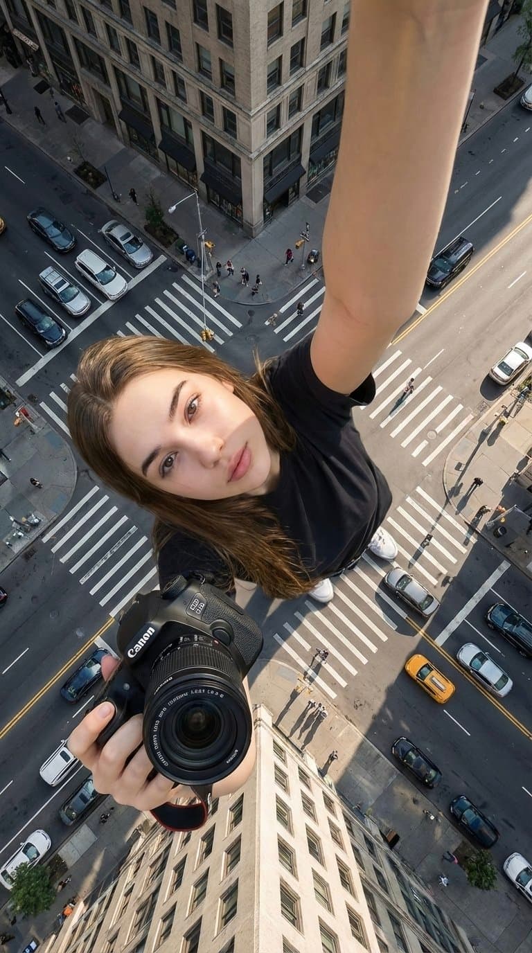Aerial Giantess Cityscape Selfie