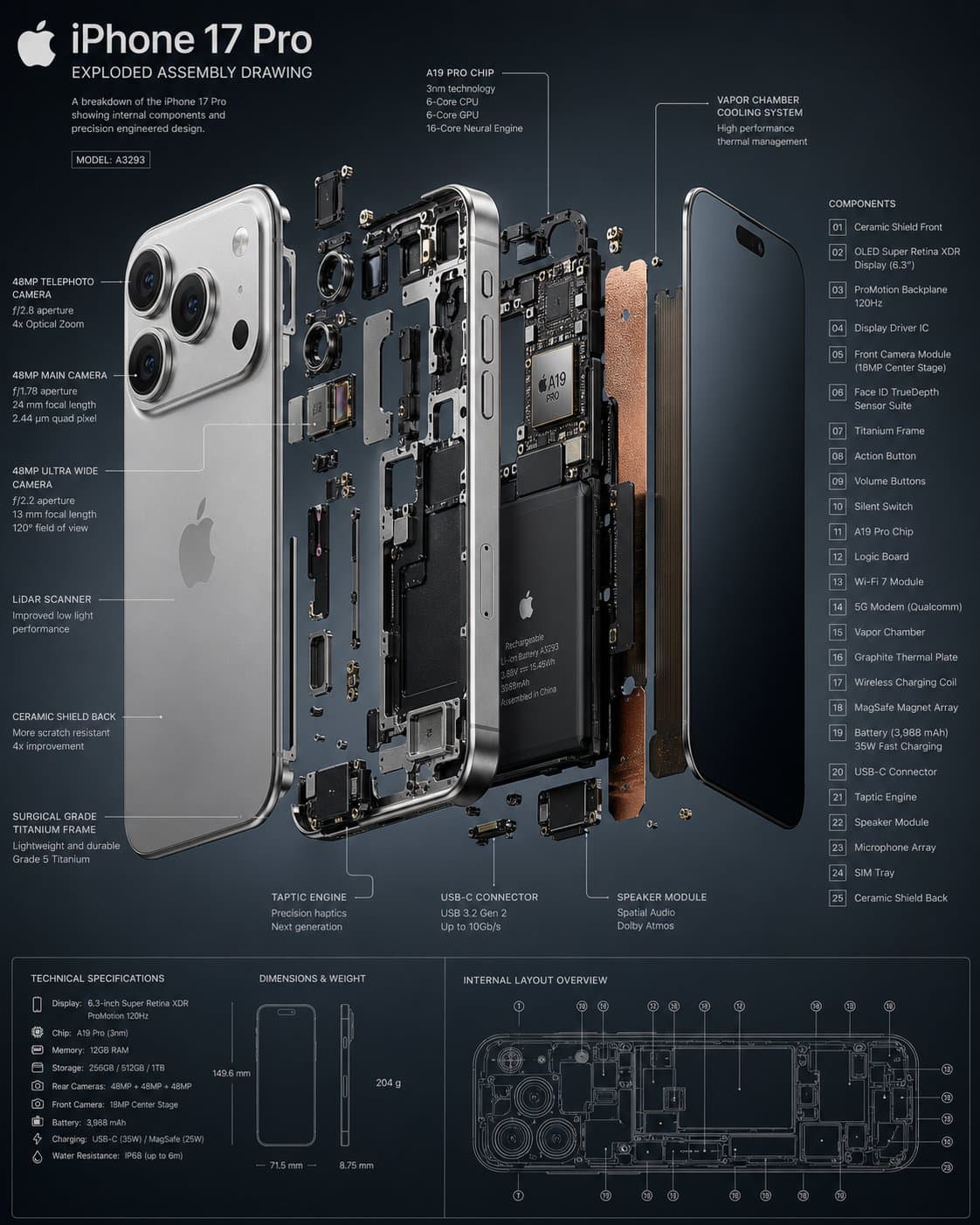 Mobile Phone Exploded Assembly Drawing