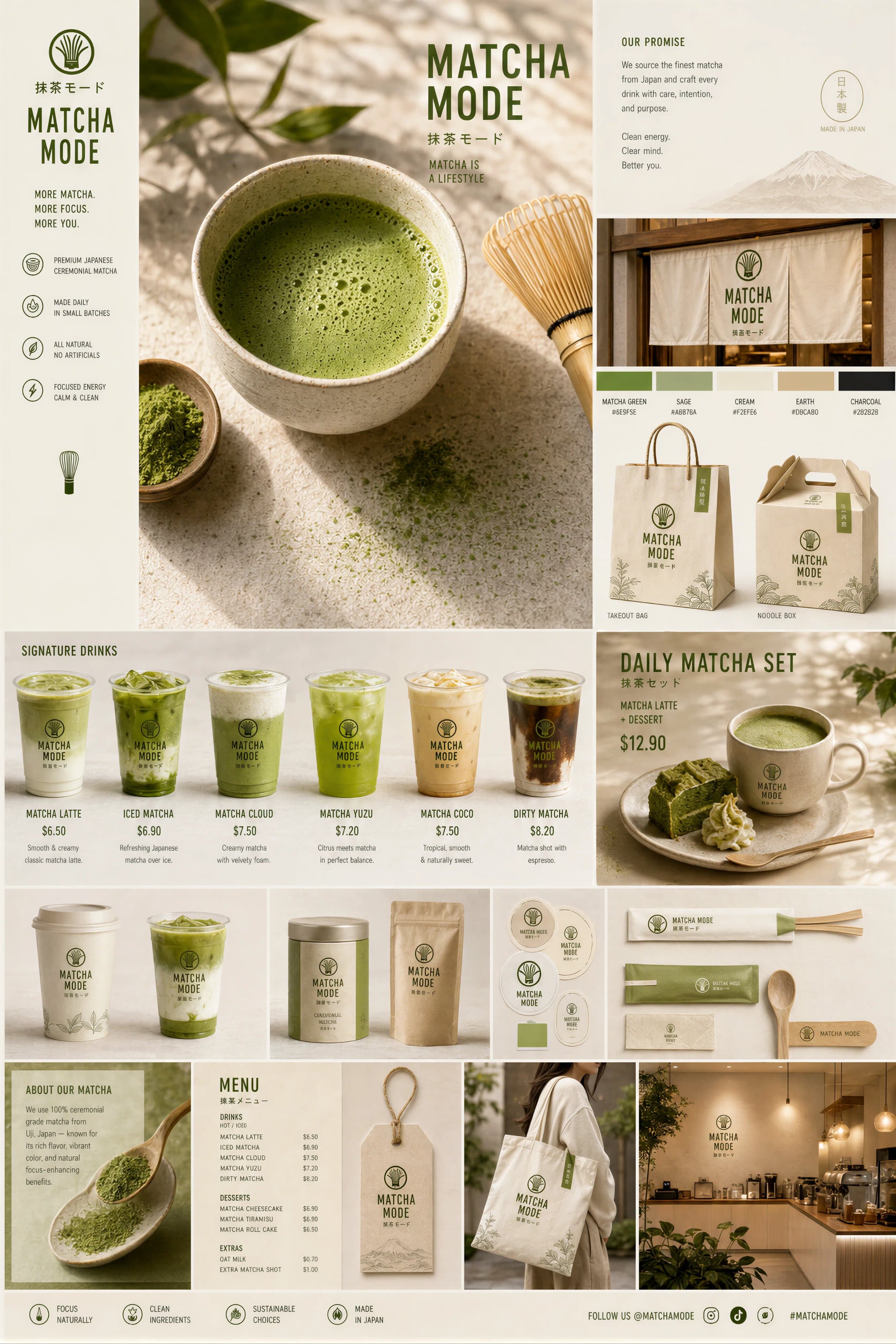 Matcha Brand Touchpoint System Visual Board