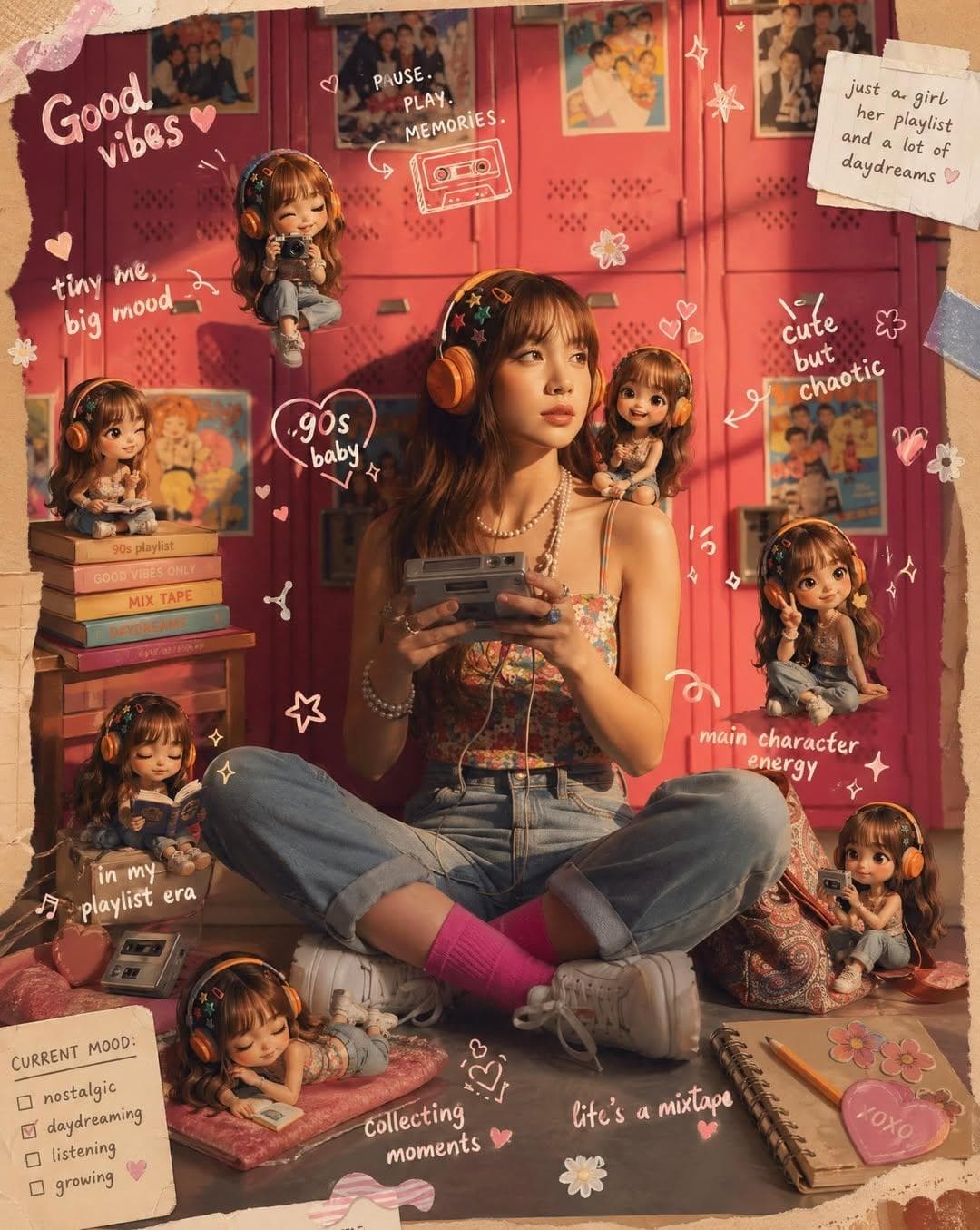 Scrapbook Real-life Photo and Miniature Alter Egos