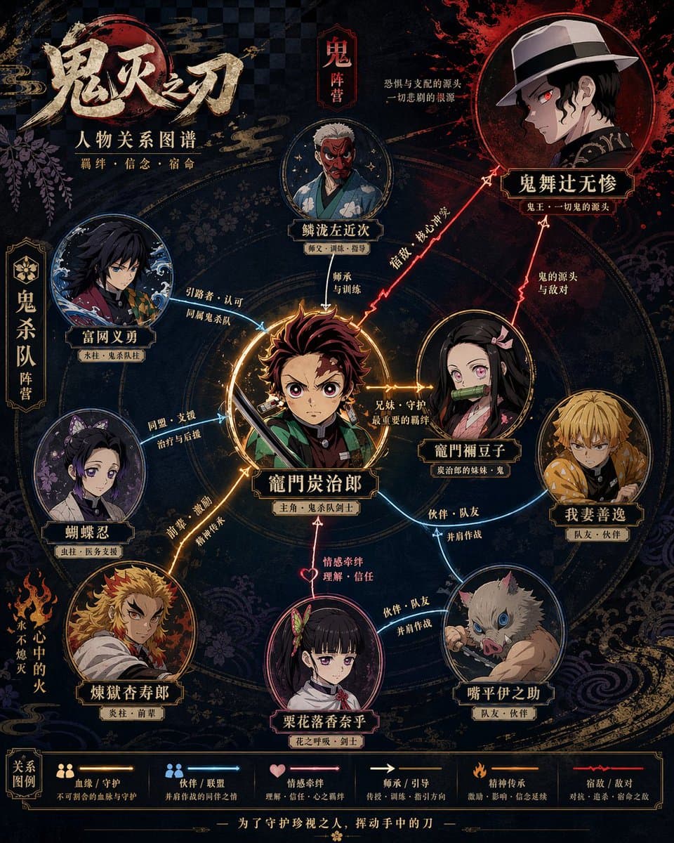 Character Relationship Map Infographic