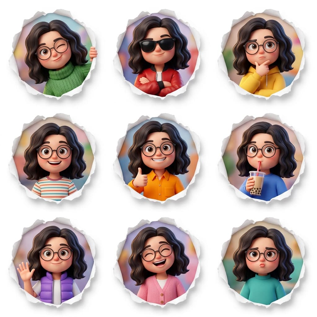 Pixar Style Expression Sheet Grid