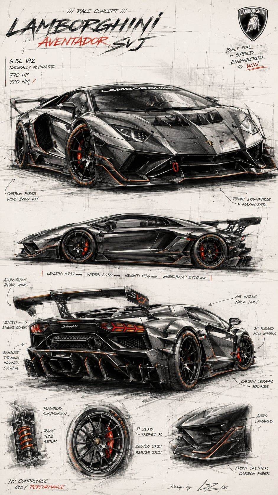 dynamic racing sketch automotive concept art