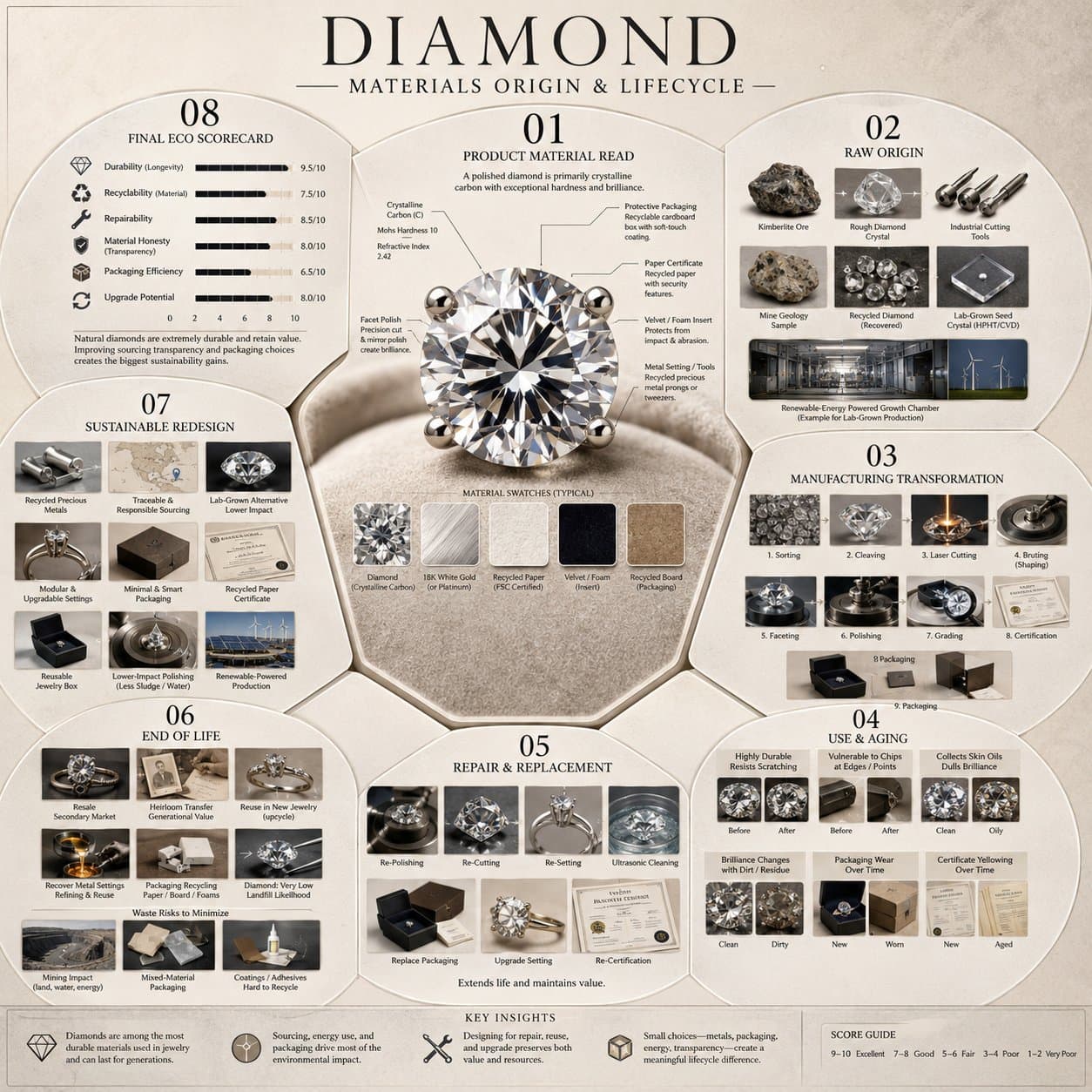 Coffee and Diamond Lifecycle Comparison Poster