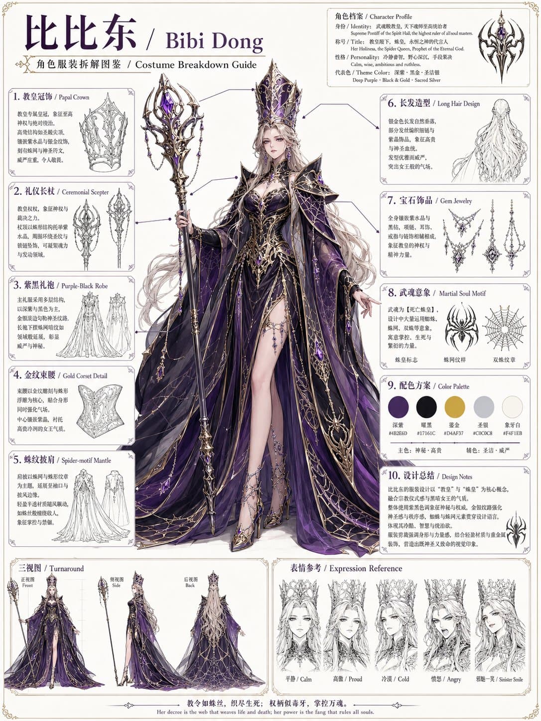 Anime Character Costume Deconstruction Illustration
