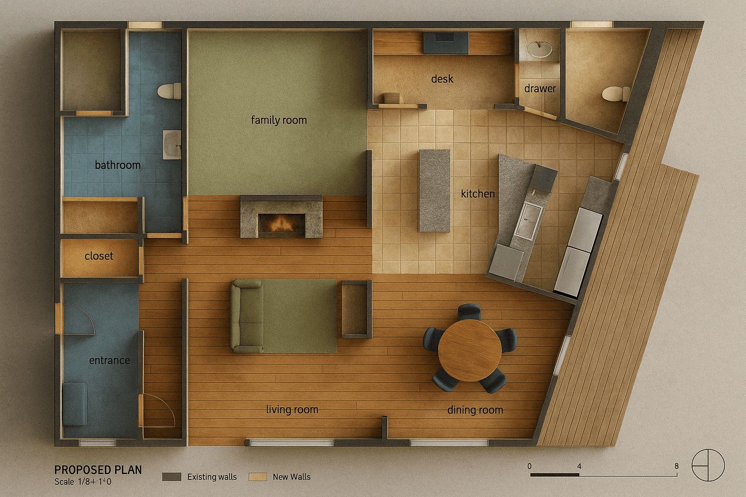 Realistic 3D Architectural Rendering with Furnishings