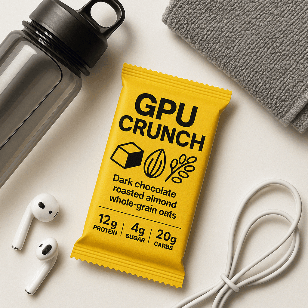 GPU Crunch Tech Protein Bar Packaging