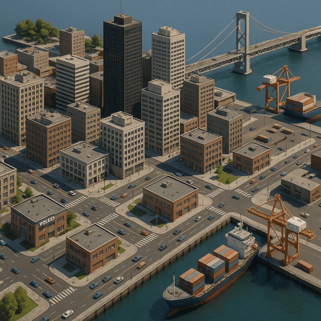 Sunny Island City Downtown Isometric View