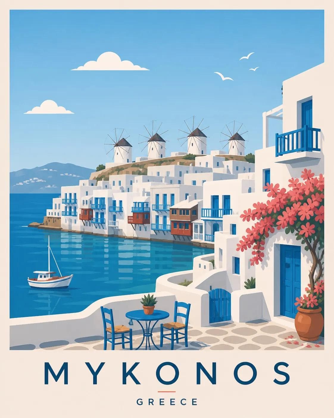 Mid-Century Scandinavian Travel Poster Style
