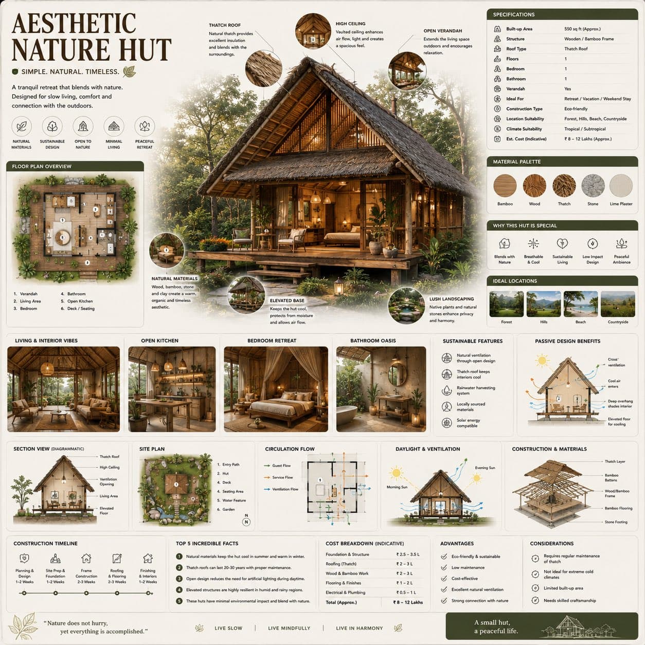 Premium Eco-Architecture Hut Infographic