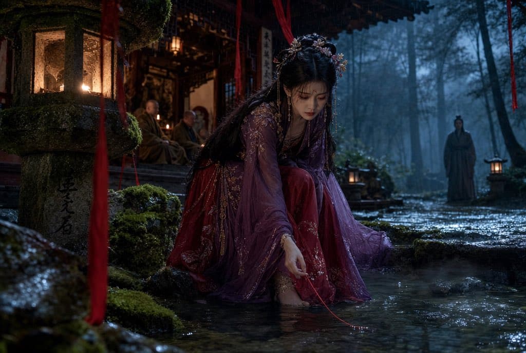 Cinematic Fantasy Wuxia Hanfu Night Scene