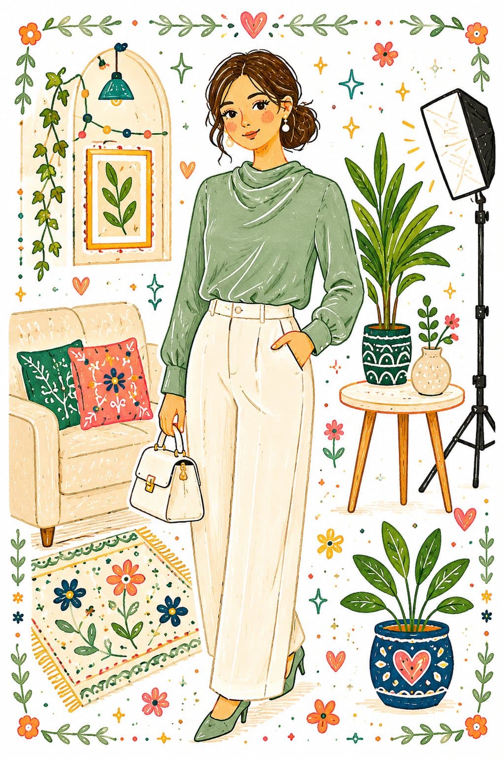 Whimsical Folk Art Illustration Style