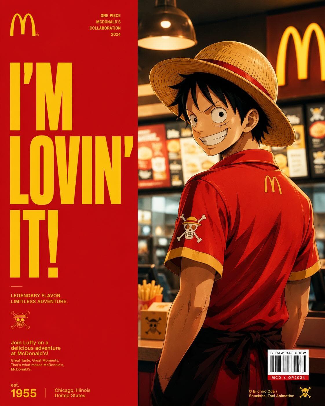McDonald's One Piece collaboration poster