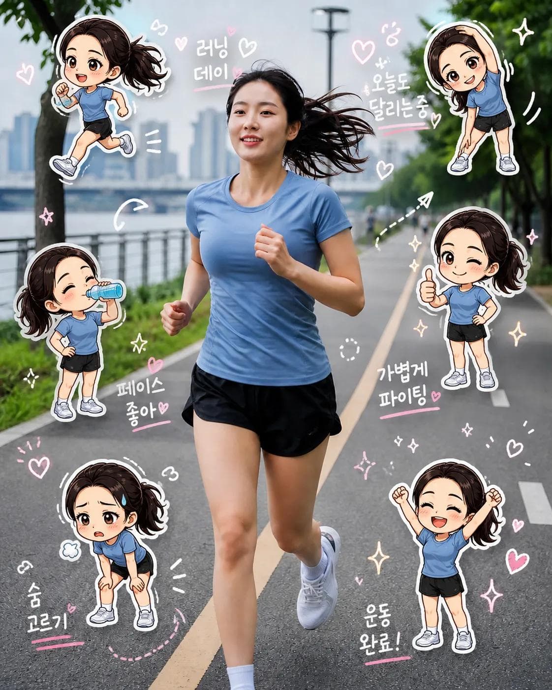 Chibi clone fitness sticker diary photo