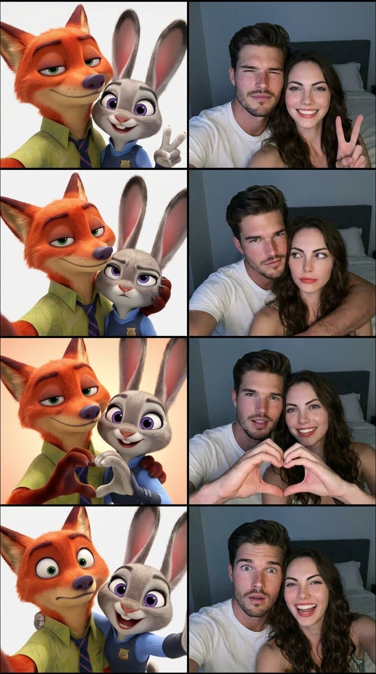 Zootopia Couple Photobooth Grid Style