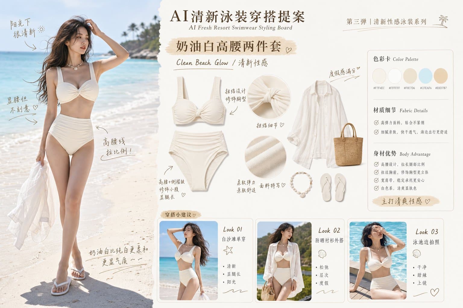 AI Fresh Resort Swimwear Styling Board