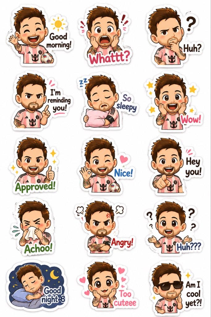 chibi sticker pack with cute expressions