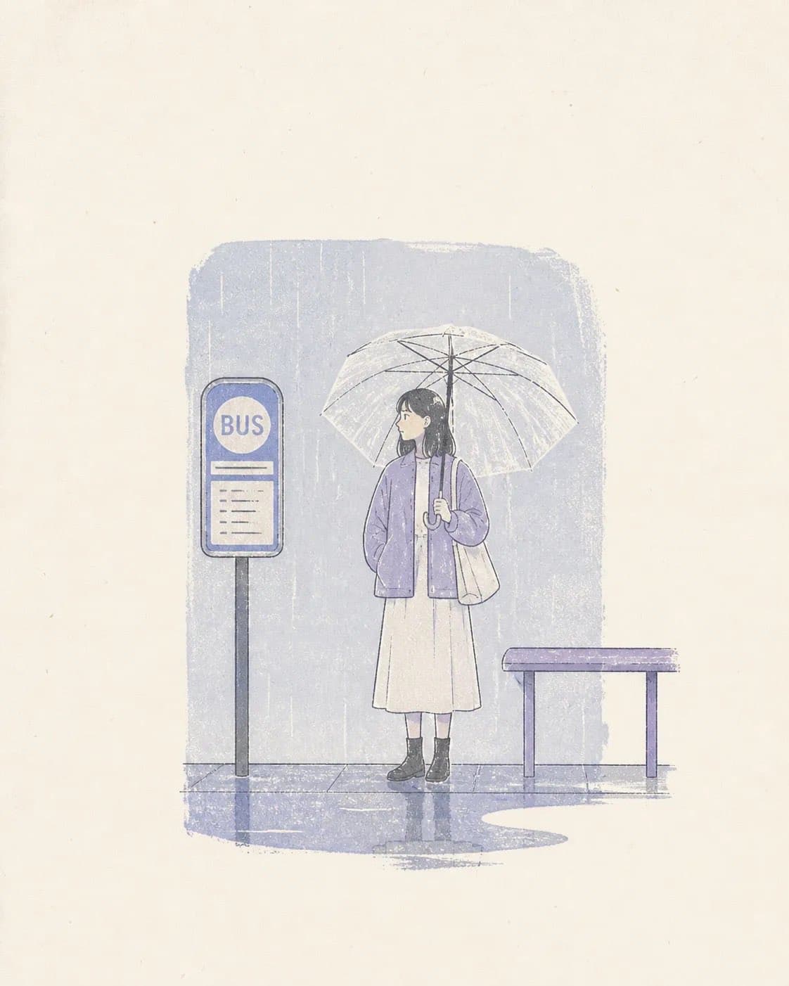 Minimal Risograph Print Illustration Poster