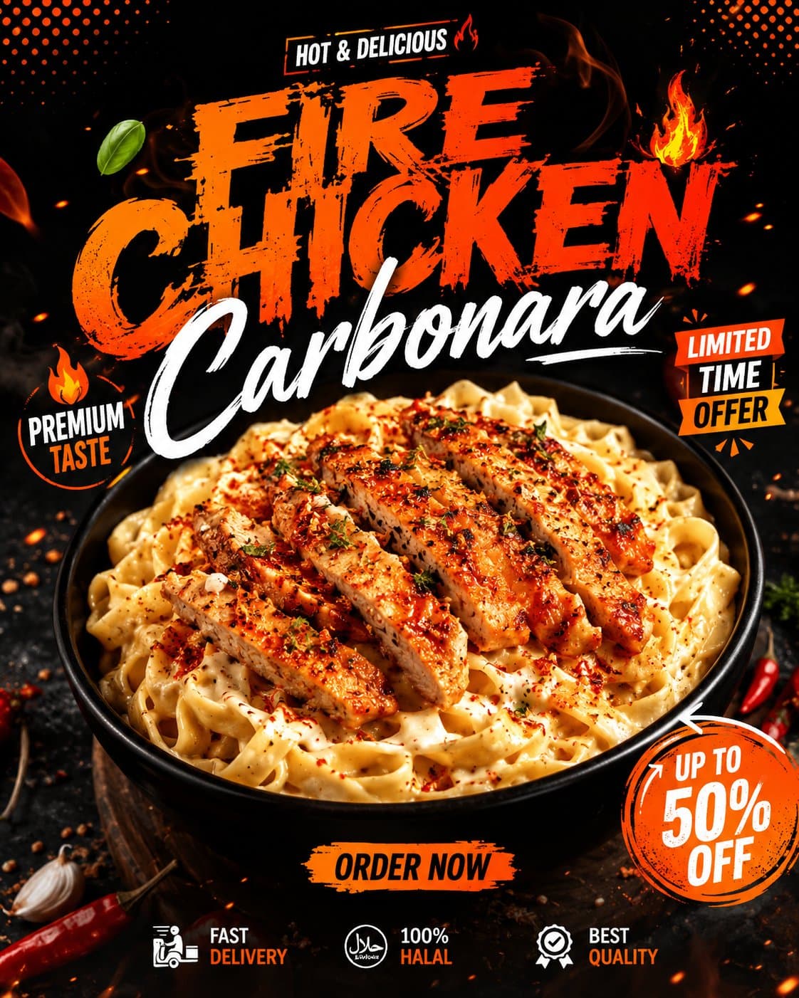 Bold Modern Fast Food Advertising Poster