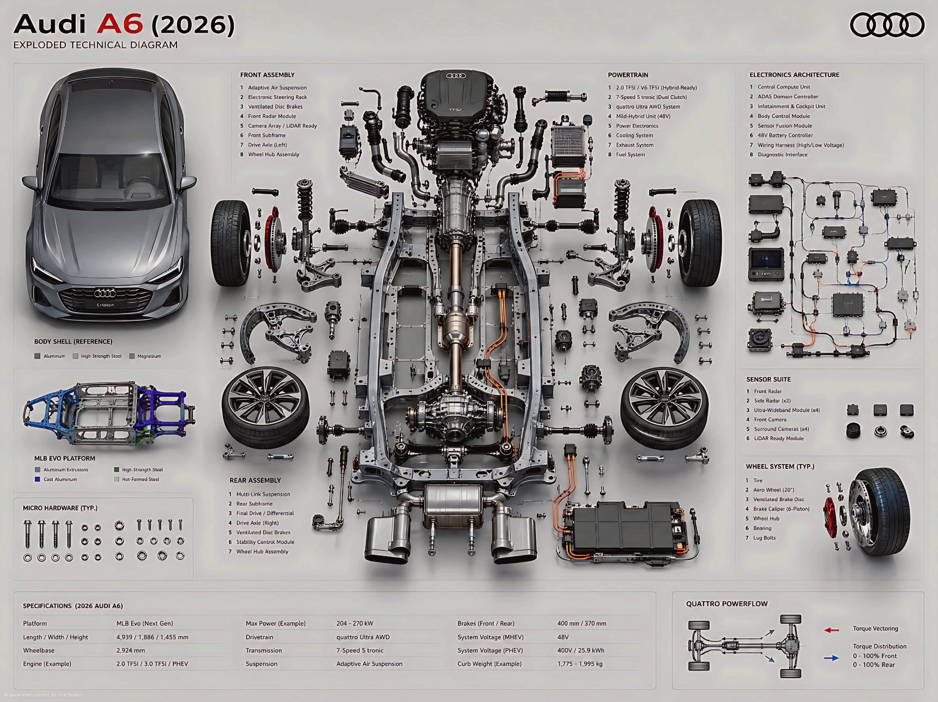 Premium exploded technical diagram poster
