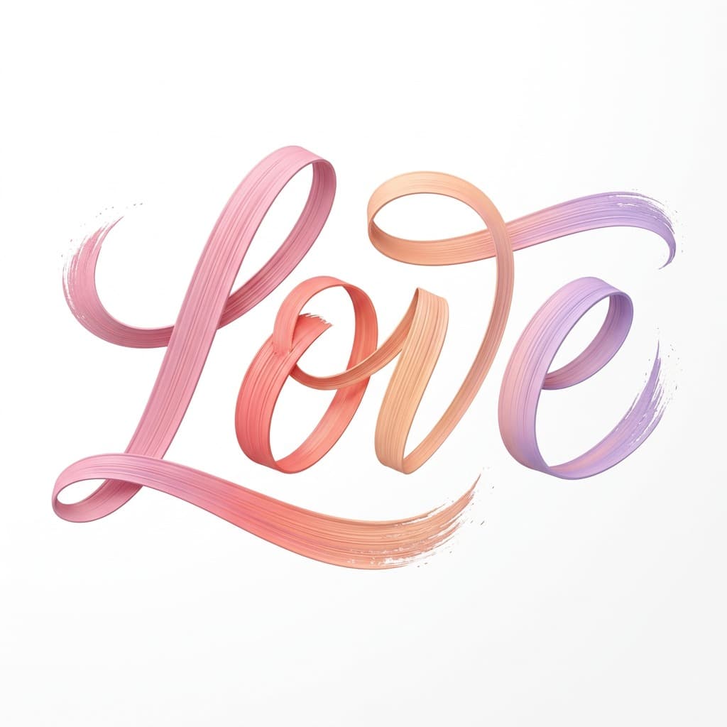 3D Brush Font Typography Prompt Template