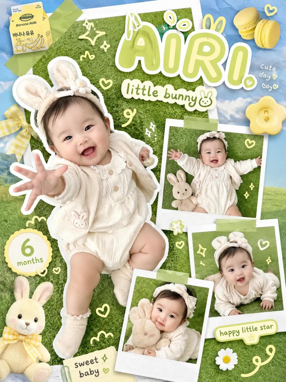 kawaii scrapbook baby bunny photoshoot