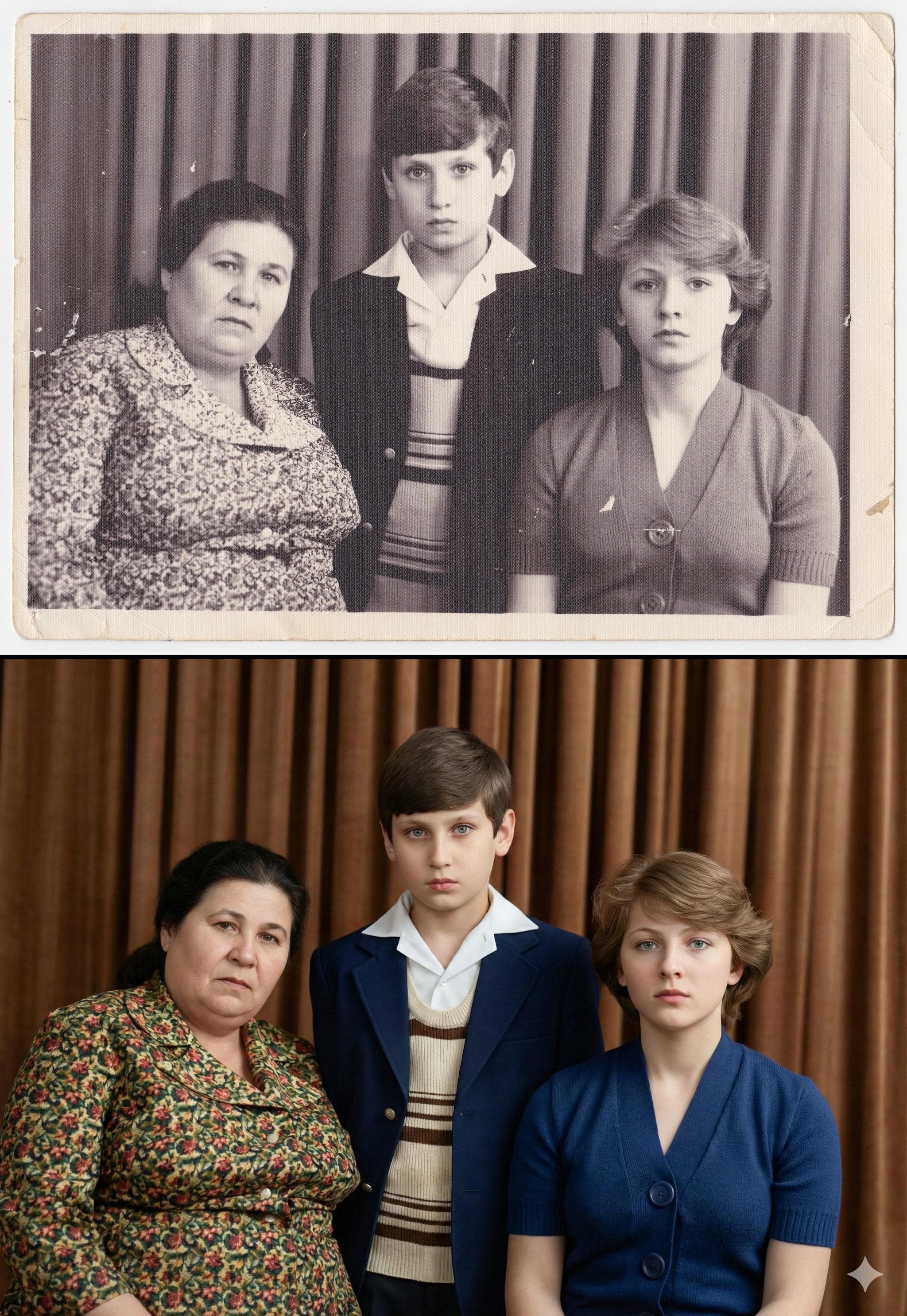 Vintage Photo to Modern Portrait